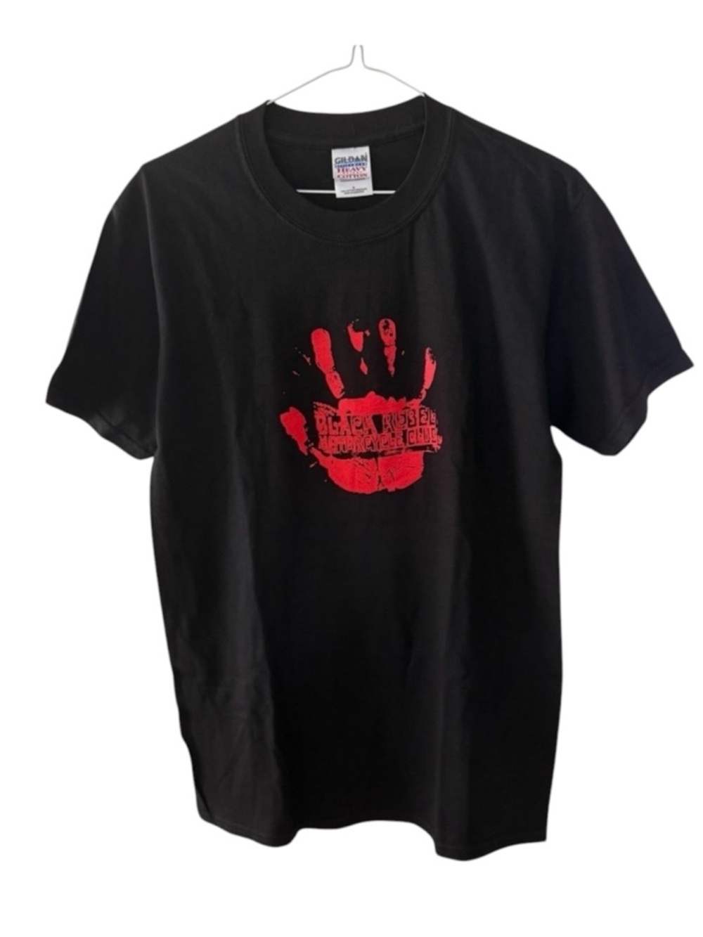 Vintage Black Rebel Motorcycle Club Men Handprint Graphic T Shirt Black & Red